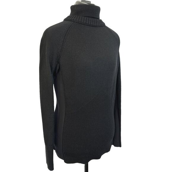 Athleta Mesa Hybrid Turtleneck Merino Blend Sweater in Black Rare Style Small - Picture 5 of 10